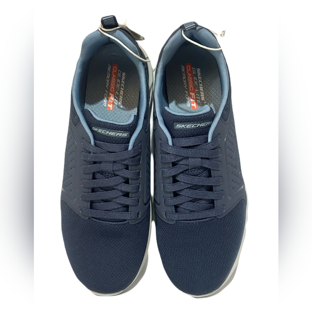 Skechers Glide-Lite Men's Classic Shoes Fit With Memory Foam (Navy, Medium 9)